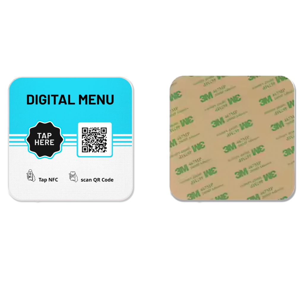 Acrylic Table Menu 4x4in with 3M Adhesive Backing