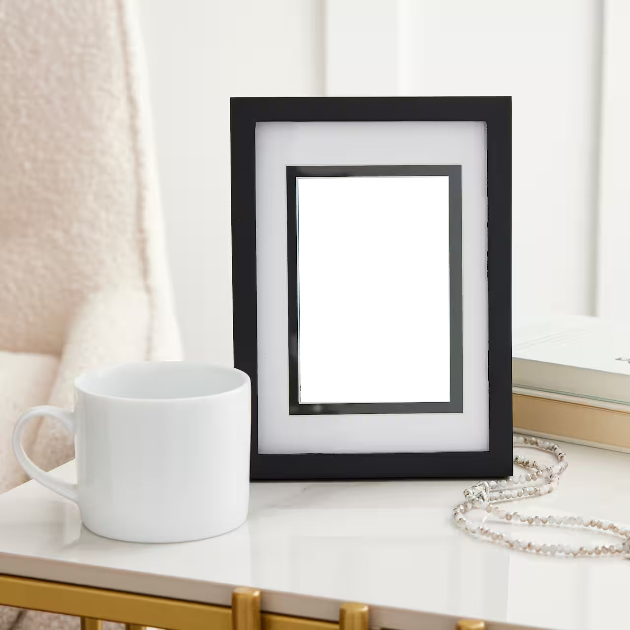 Simply Essentials™ Black Linear Frame with Double Mat