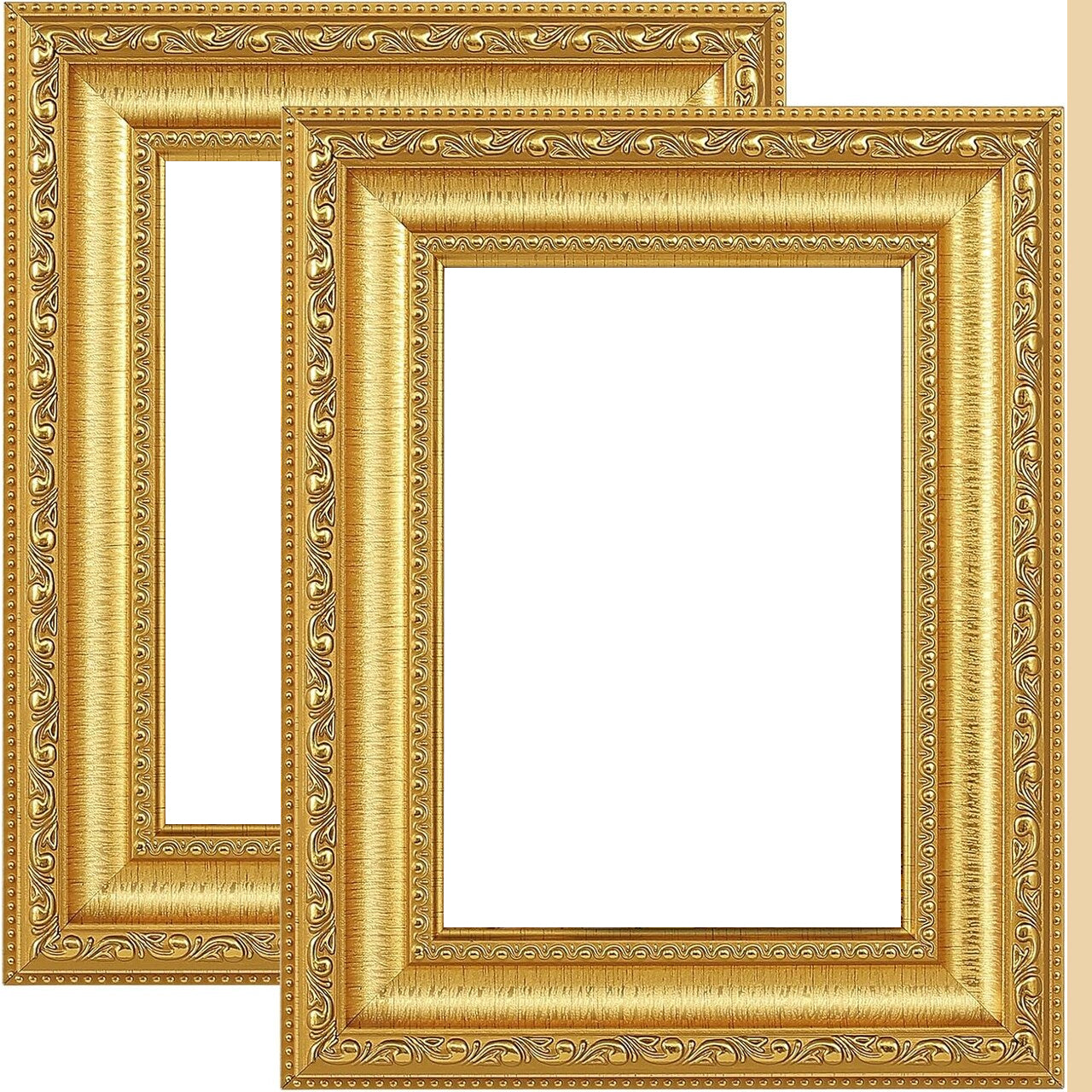 5x7 Gold Picture Frames Set of 2, Ornate Vintage 5 x 7 Photo Frames for Wall Decor(gloden)5"L x 7"W